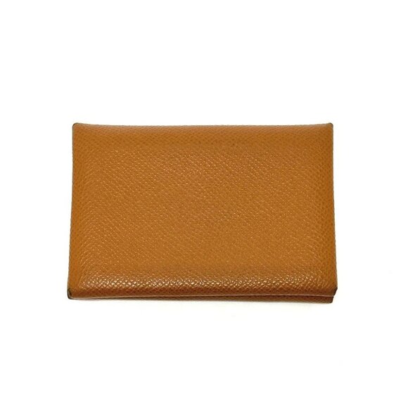 HERMES Calvi duo Coin Compartment coin purse Epsom Gold - Picture 1 of 12